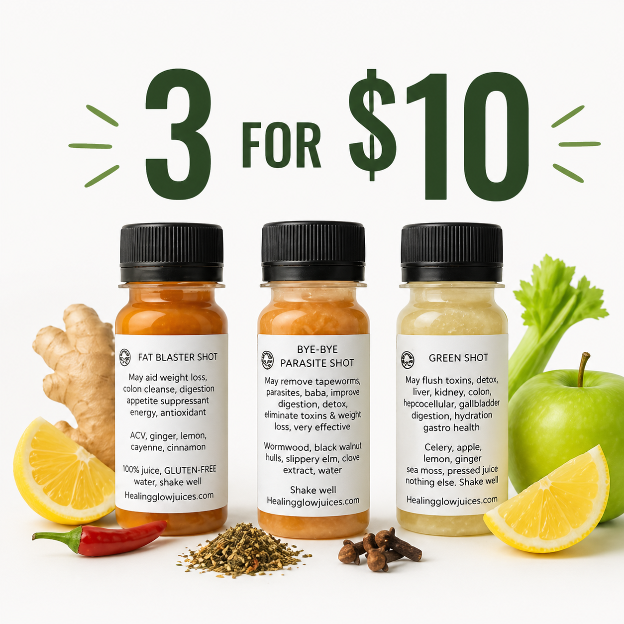 3 for $10 shots