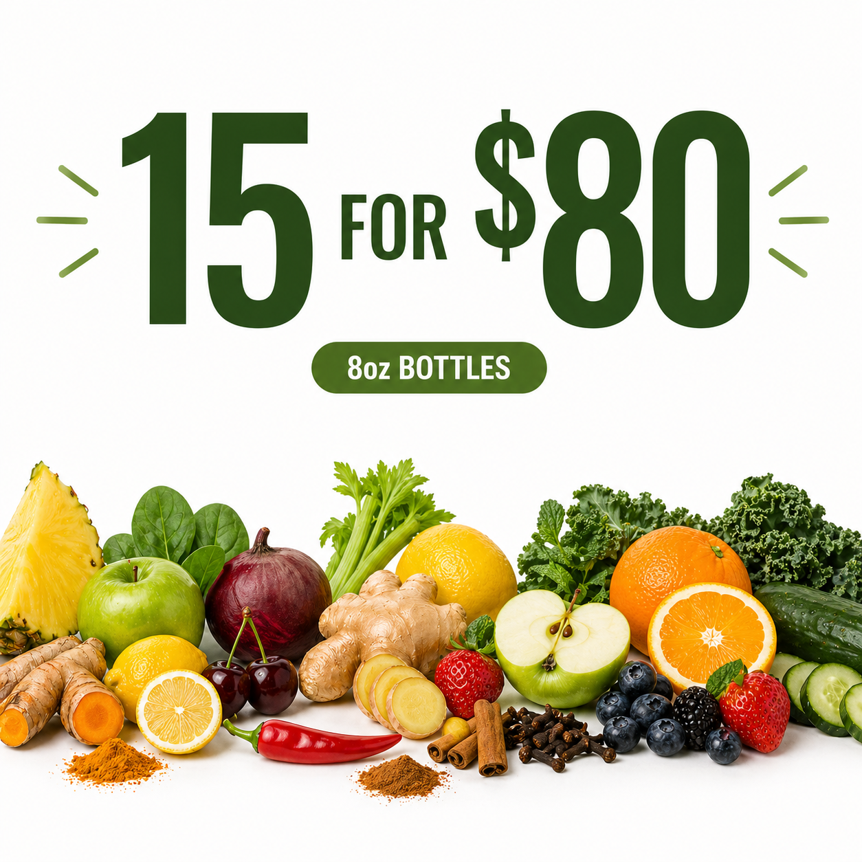 15 for $80 (8oz bottles)
